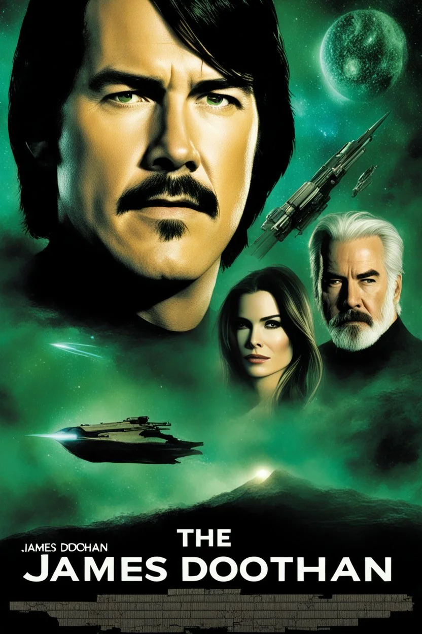 Movie poster -- text "The Rotting Corpse of James Doohan" starring Keanu Reeves/Sandra Bullock