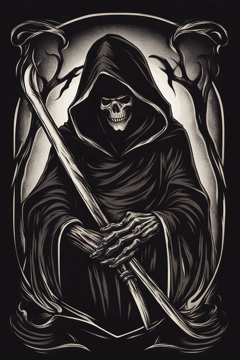 Extremely simple logo representing the grim reaper