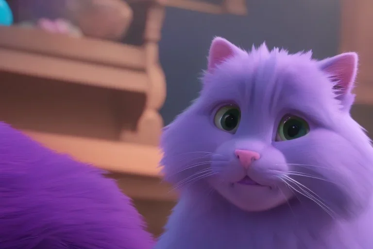 a purple cat