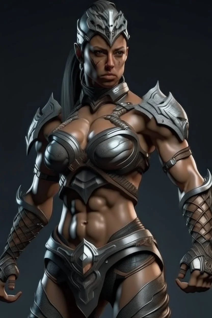 Muscle woman warrior from future