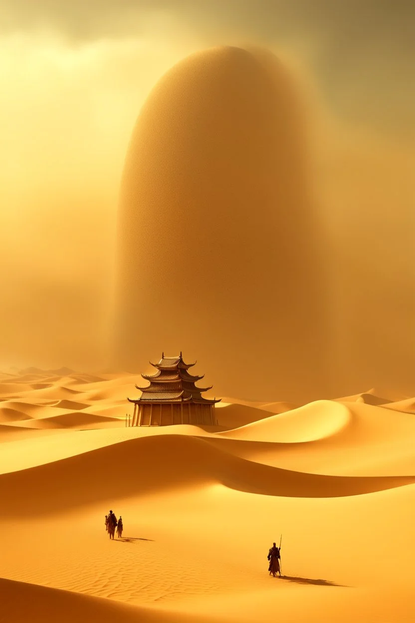 ancient, chinese, fantasy, desert, dune, sand storm, crater