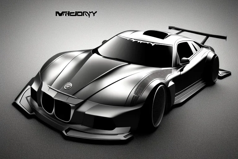 statue Supercar Vector 3d rendering Vector collage