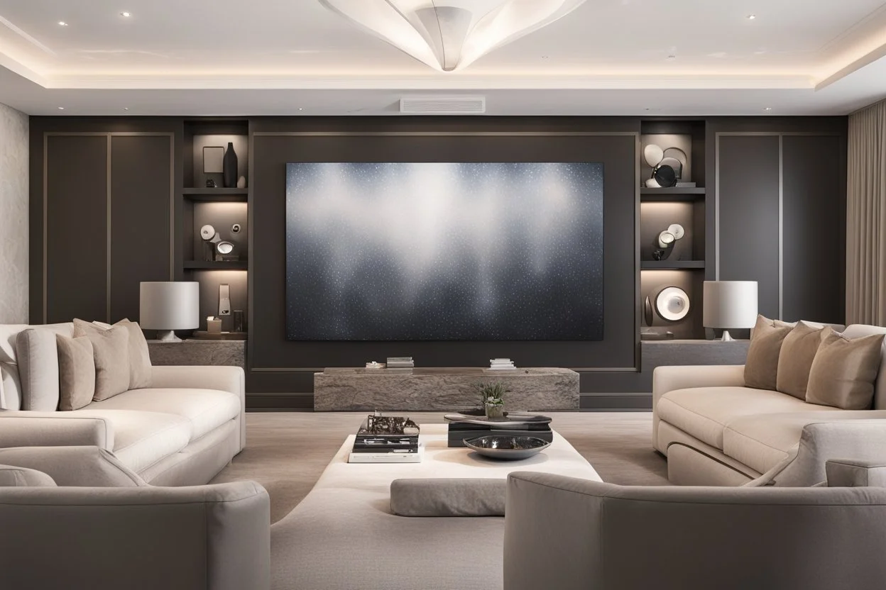 home cinema room with LED lighting in the walls make sure the room is completely symmetrical