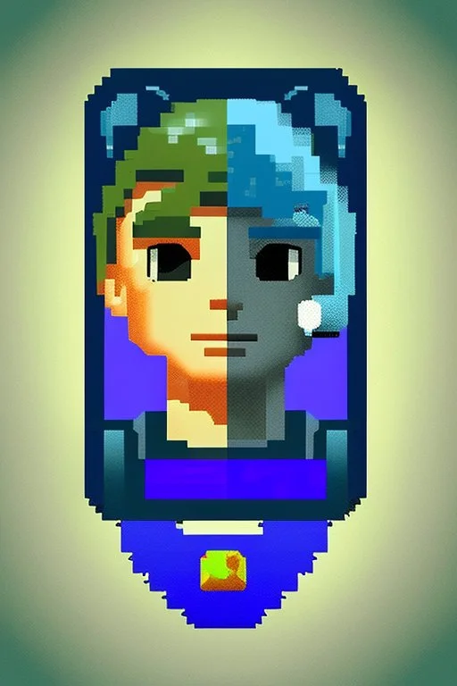 A tiny work of art in the palm of your hand - a coin with the visage of a pixel art character.each contour chosen with care, this masterpiece the essence of retro gaming nostalgia in a single glance.theblocky design of the character's head is a testament to the beauty that can be found in simplicity