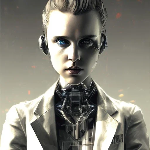 Danish singer MØ face,Abstract Yoji Shinkawa,cyberpunk,