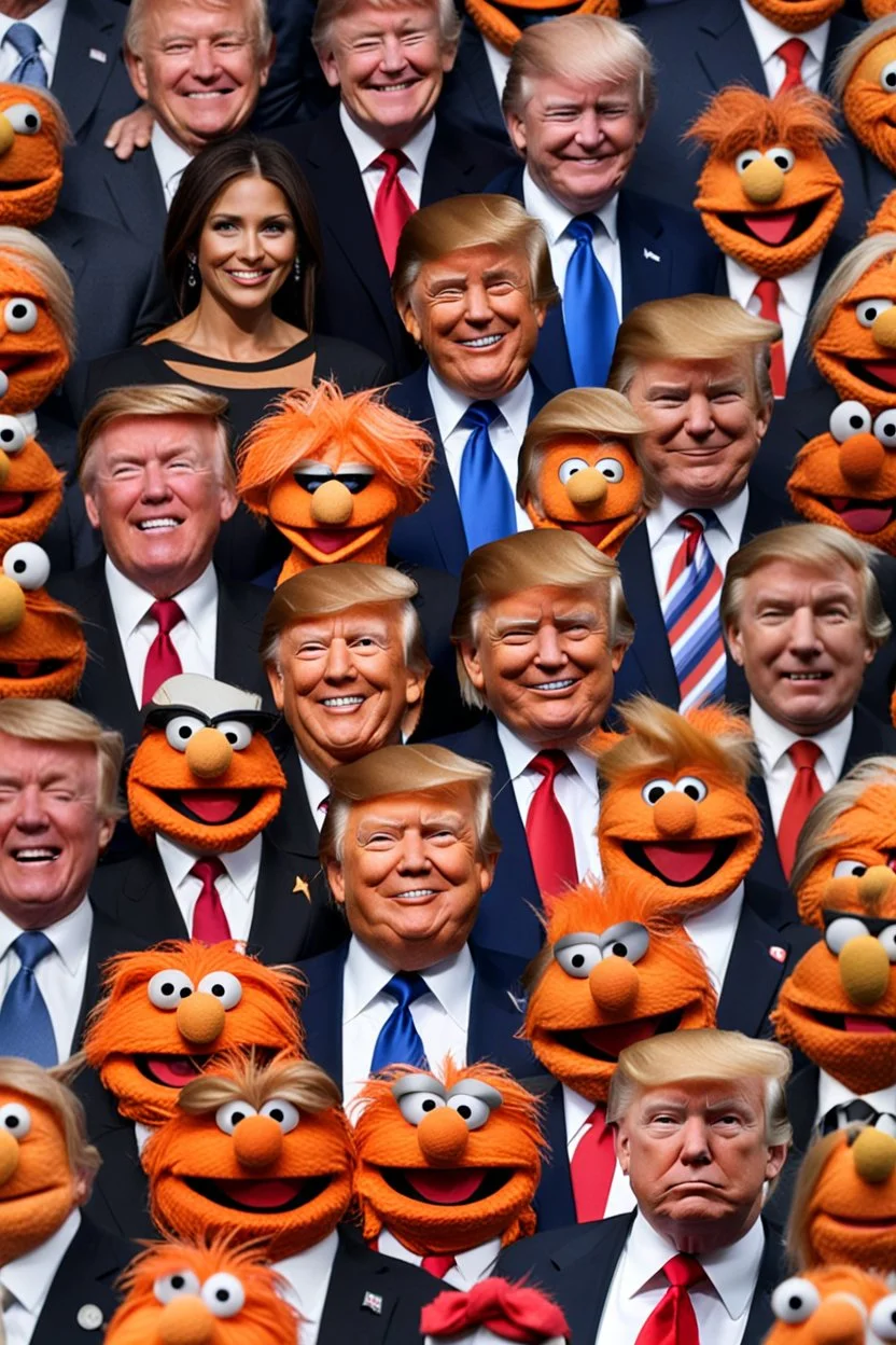 Donald Trump is an orange muppet