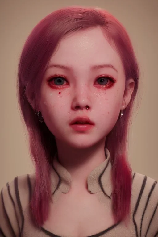 girl cute cry blood