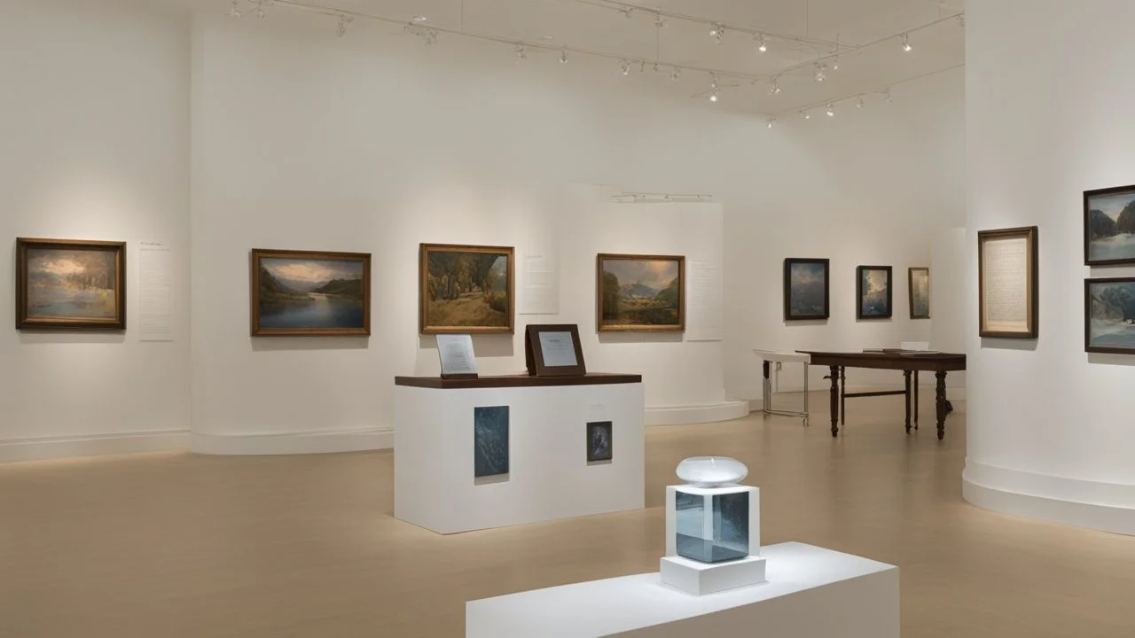 Displays in a museum gallery