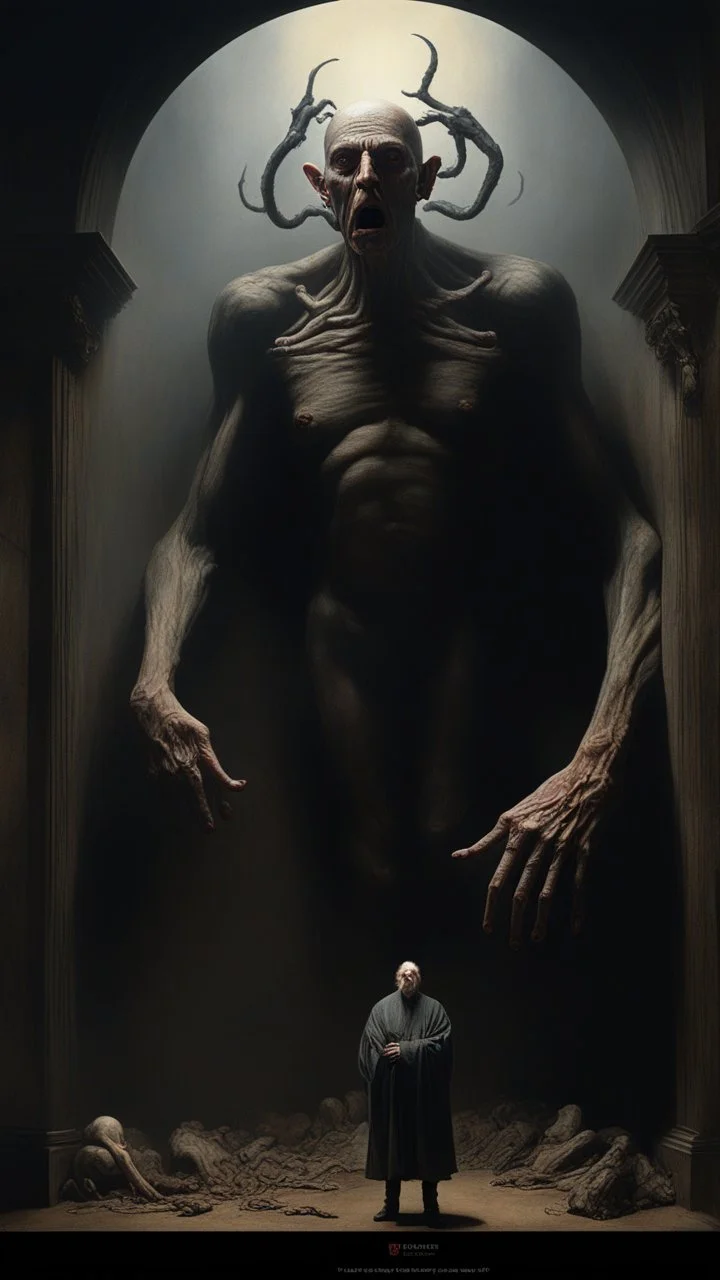 Bosch nightmares paining style Title:the giant lized, 8k artistic photography, photorealistic concept art, soft natural volumetric cinematic perfect light, chiaroscuro, award-winning photograph, masterpiece, oil on canvas, Raphael, Caravaggio’s, Greg Rutkowski, people, beksinski, Giger