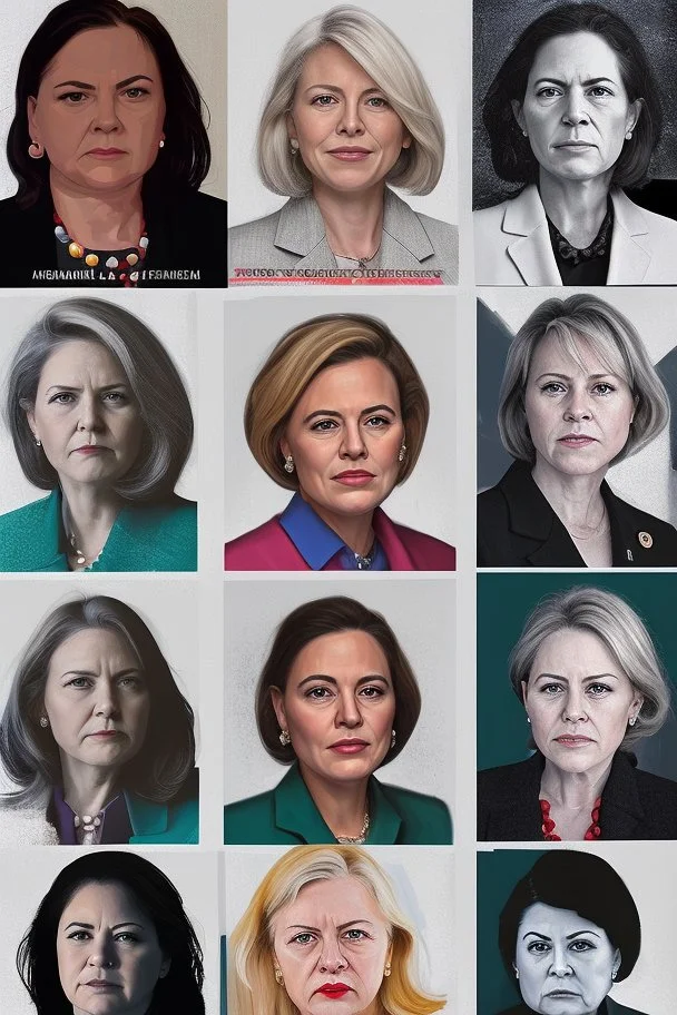 Portraits of powerful female politicians