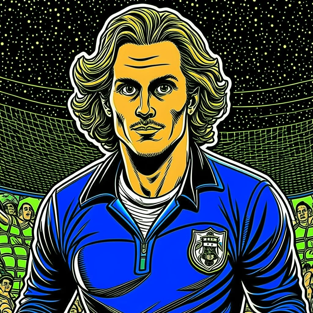 Diego Forlan Football soccer player posing. Dark detective comic.