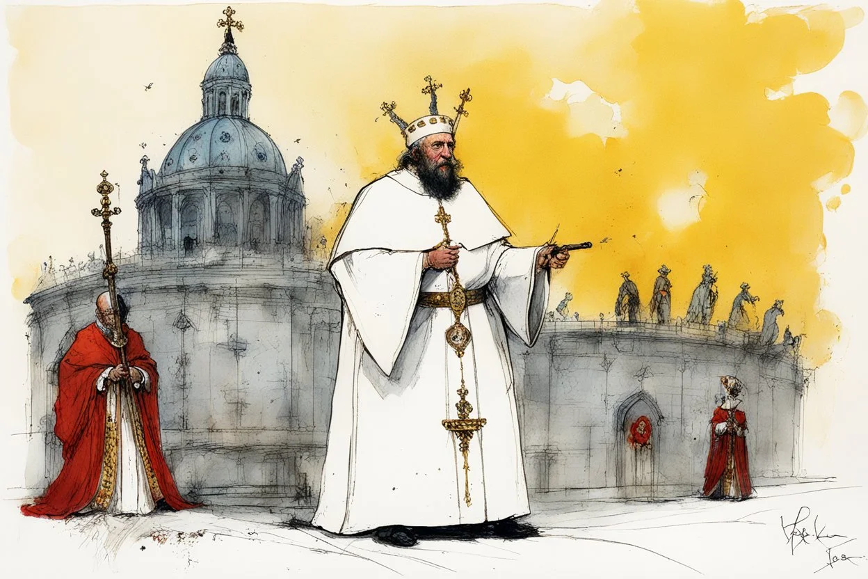 [art by Ralph Steadman] Pope Leo XIV