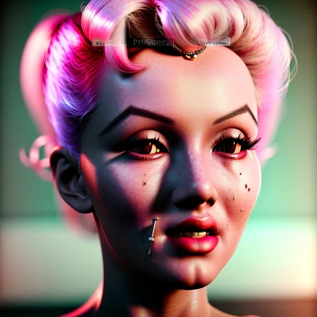 Realistic image portrait, sweet Marylin Monroe, Asian woman, cyberpunk style, highly detailed, unreal engine 5, ray tracing, RTX, lumen lighting, ultra detail, volumetric lighting, 3d, finely drawn, high definition, high resolution.