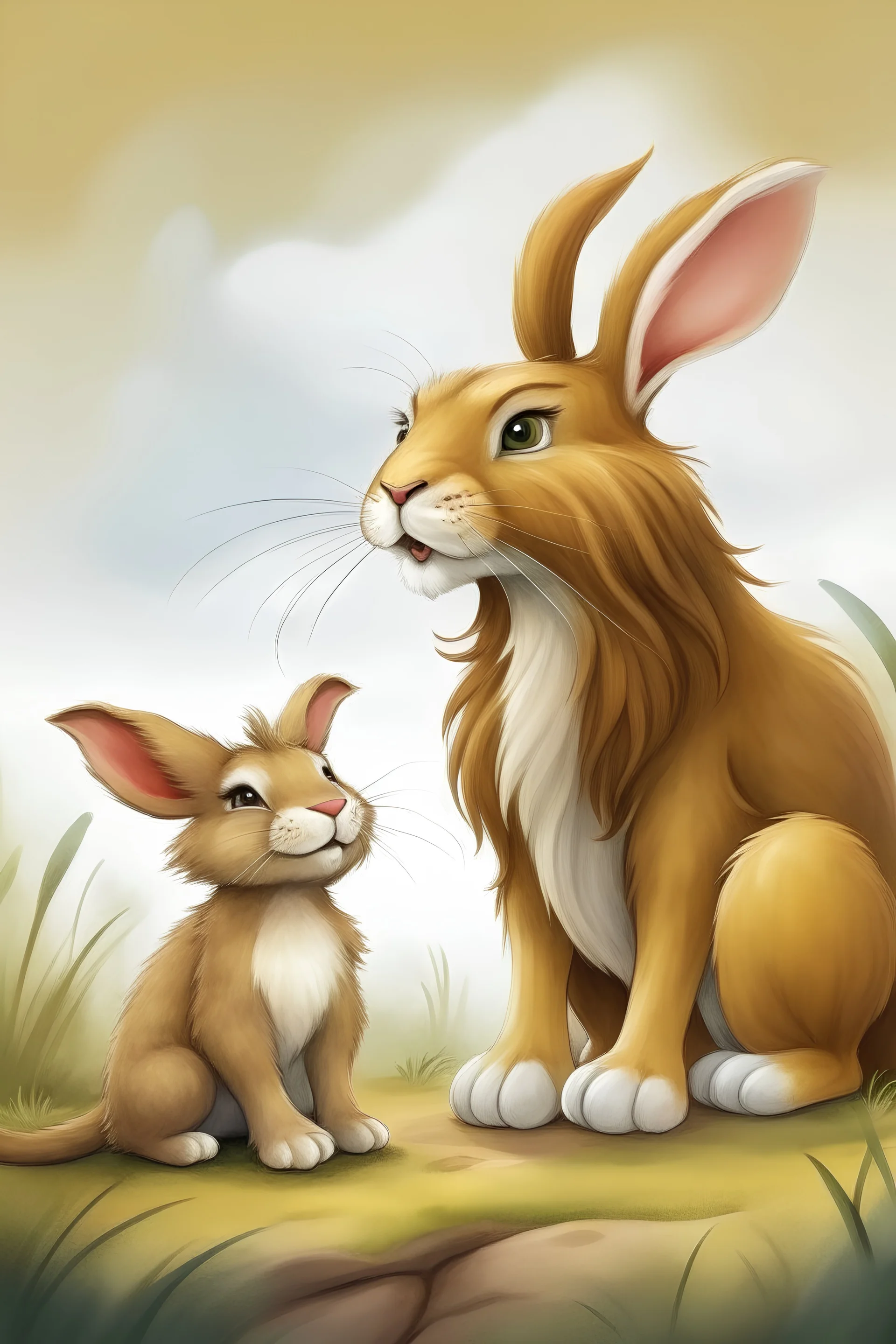 A children's story about the lion and the rabbit