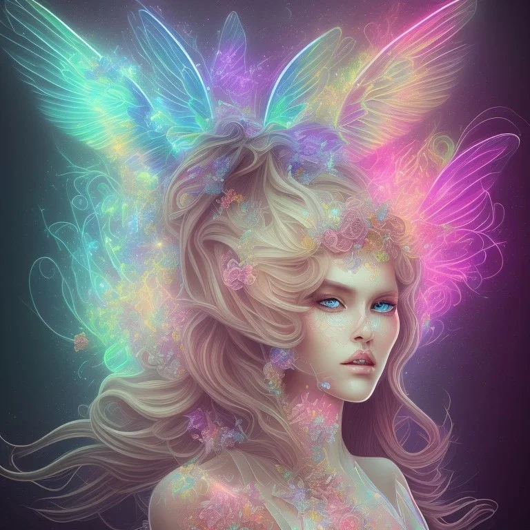 luminous pastel colors, butterfly