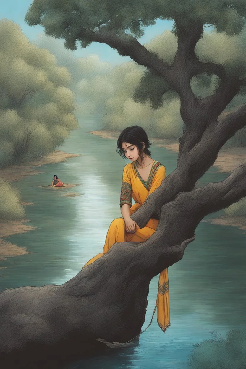 A girl from a tree. . Universe . And the Dhaman River. And different worlds.