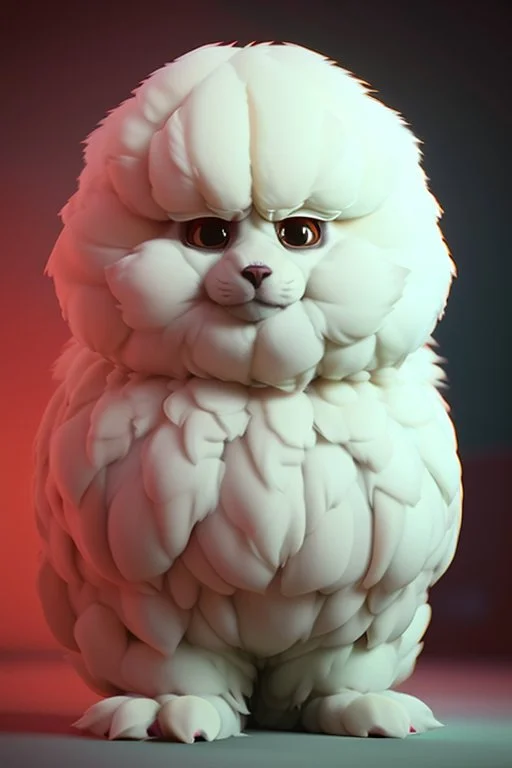 fluffy creature,cinematic lighting, Blender, octane render, high quality