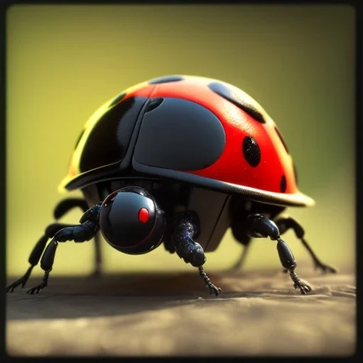 Ladybug robot, ultra realistic, ultra highly detailed, shiny, bokeh, smooth, studio quality, octane render, ambient lighting, polaroid,--ar 1:1 --v4