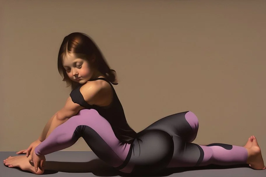 girl in yoga pants painted by Caravaggio