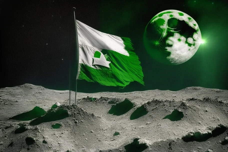 "green Chilean flag" on the moon