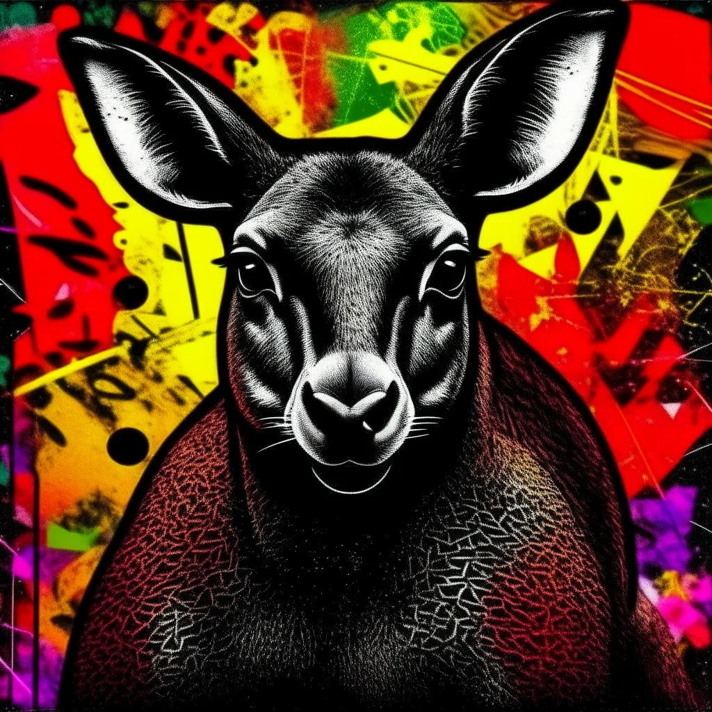 Kangaroo cómic art calidad ultra maximalista