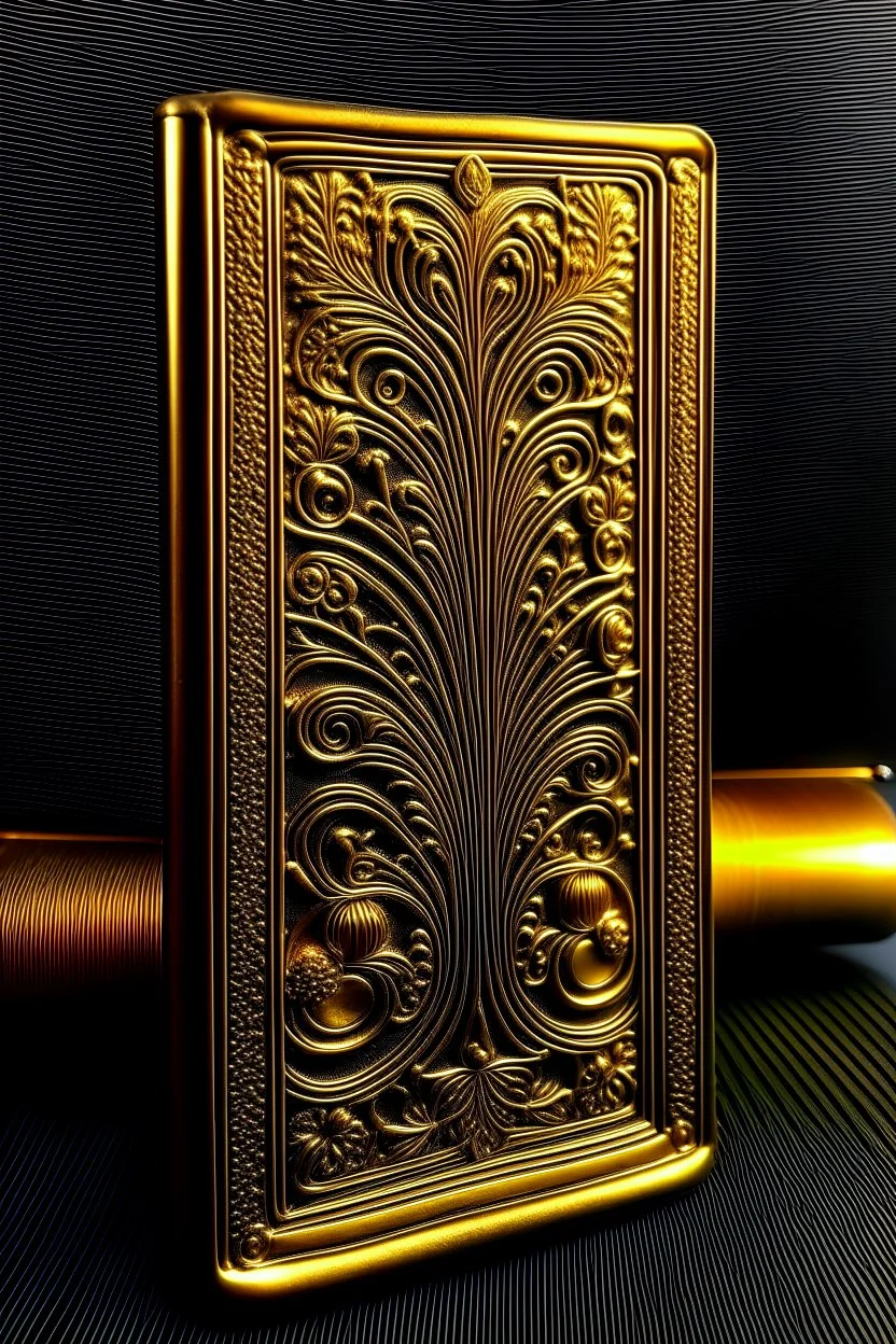 rectangular gold delicate art nouveau book cover