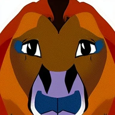 Lion King Animation OC Loca male lion triangular face shape hooked black nose tip