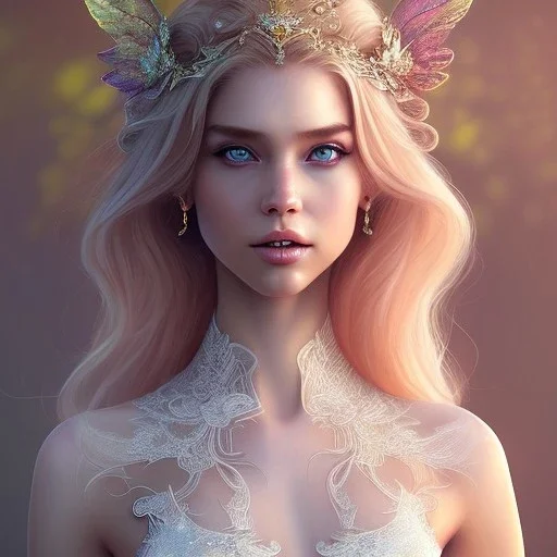 fairy princess, highly detailed, d & d, silk dress, fantasy, happy, smilling, enlighted, blond hair, illustration highly detailed, digital painting, trending on artstation, concept art, sharp focus, art by artgerm and greg rutkowski and magali villeneuve