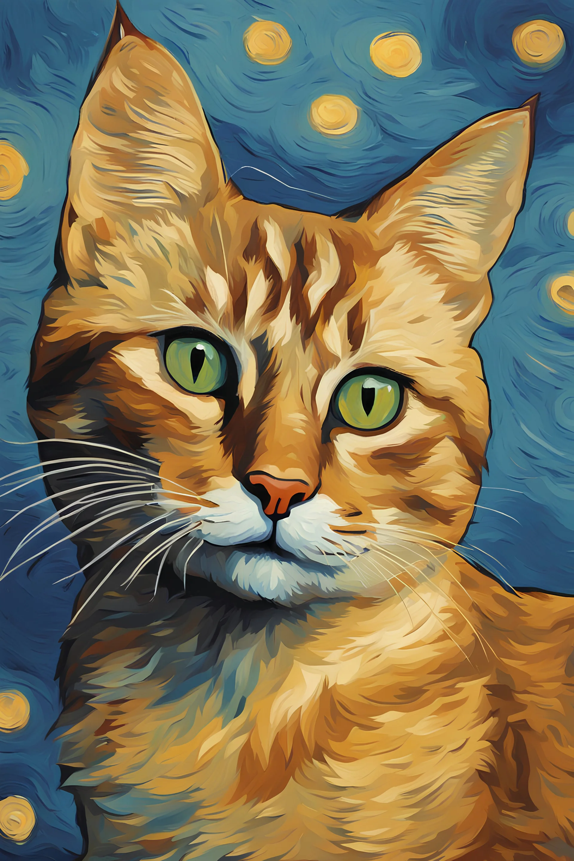 Kedi portesi, Van Gogh tarzında