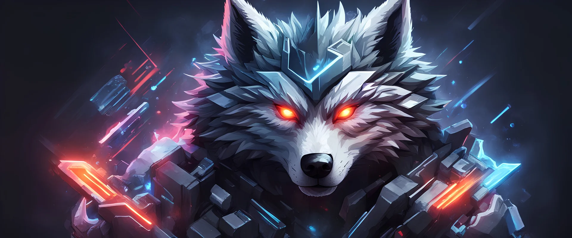 can you make me a banner picture for my YouTube channel named: "Gstsec" of Cyber Wolf with cyber elements because my channel is regarding cyber security?