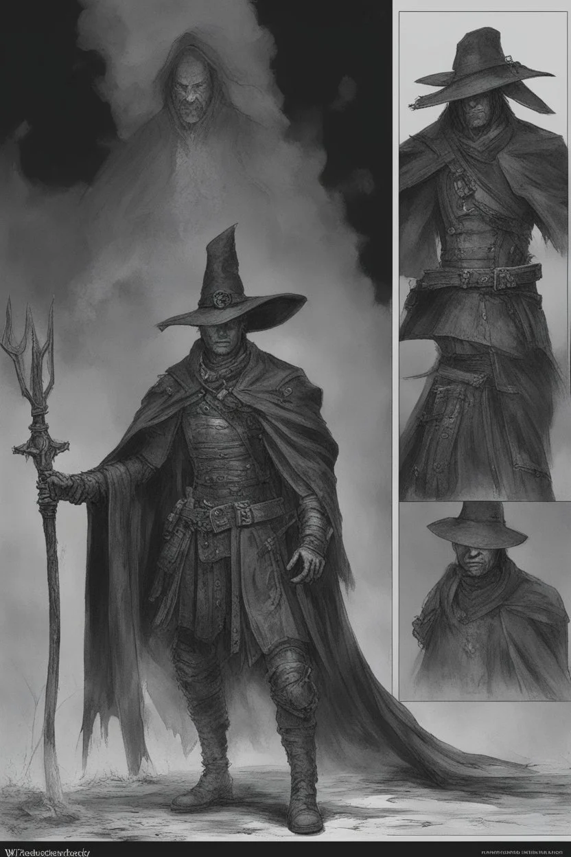 dark fantasy witch hunter man