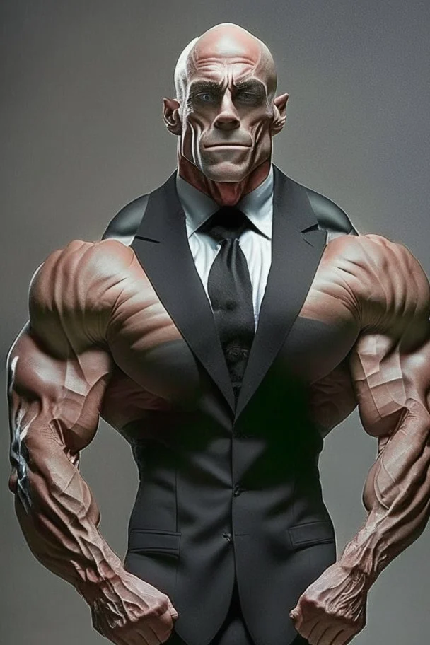 Bodybuilder Lee HaneyDelete the head. And wears a luxurious black suit Delete the head so that the body is without a head. Even if the skin is black