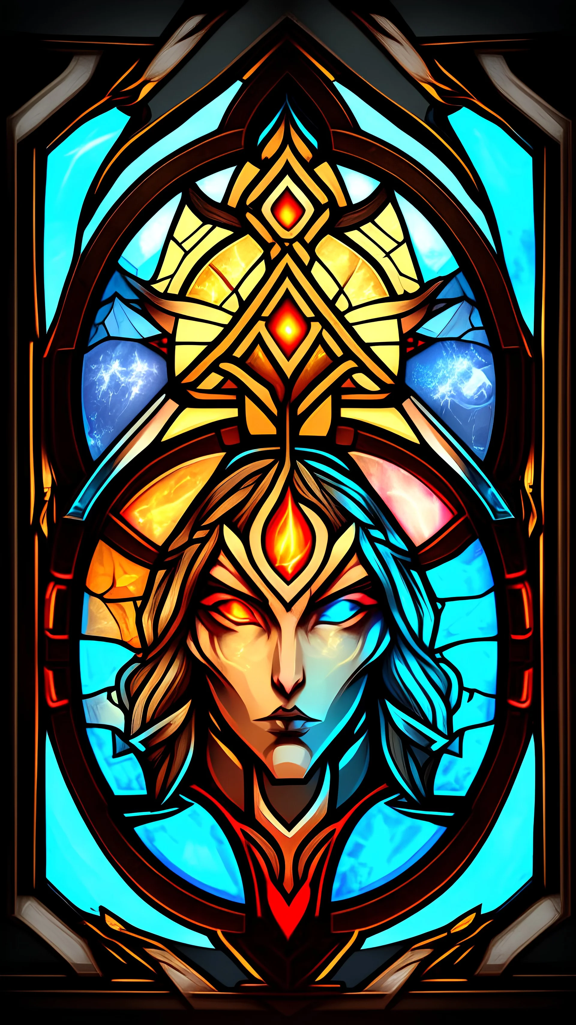 a stained glass picture of planet, epic legends game icon, symmetrical portrait rpg avatar, game icon stylized, intricate art deco patterns, game icon, intricate stained glass triptych, 4 k symmetrical portrait, 4k symmetrical portrait, in style of primal fire gun, ios app icon, stained glass art, app icon, game icon asset, dishonored