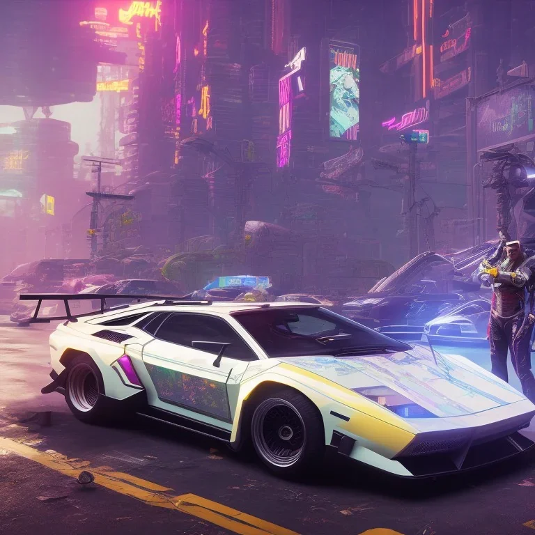 cyberpunk 2077 version of a lamborghini