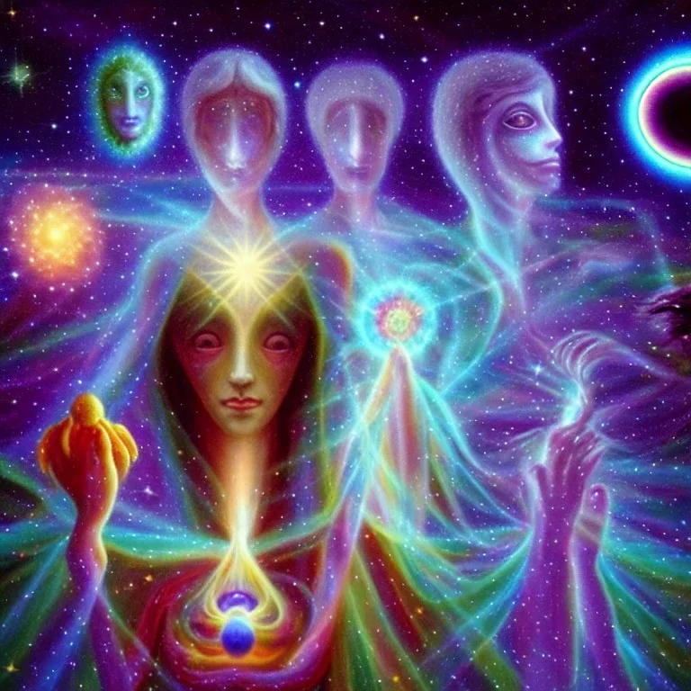 the helpers from beyond the veil, astral realm, cosmic beings of love and light