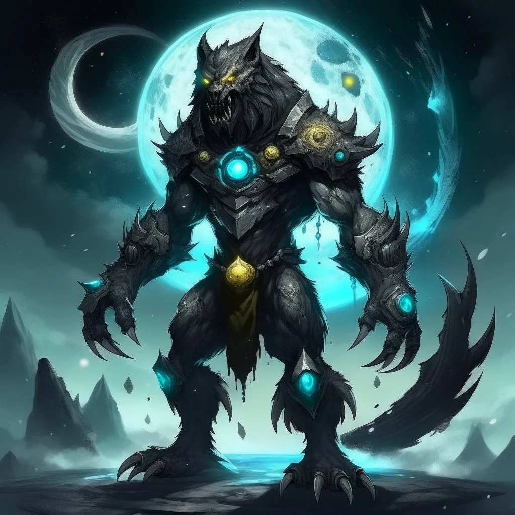 A terrifying creature combining water and sun with the powers of a werewolf and Dracula A battle suit made of galaxies and stars with a glove that has seven endless stones