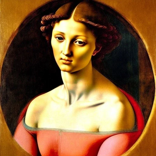 portrait of a young beautiful woman Michelangelo style