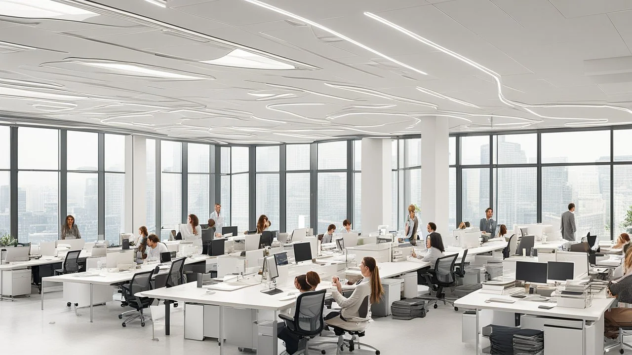 Certainly, here is a more detailed description of the ideal image for the article about "Successful Recruitment Strategies in the Business World" in English: The image features a well-lit, modern office space with large windows that provide ample natural light. The room is filled with a diverse group of employees who are engaged in various activities that reflect a dynamic work environment. In the foreground, a conference table is visible, where a team of professionals is gathered for a recruit