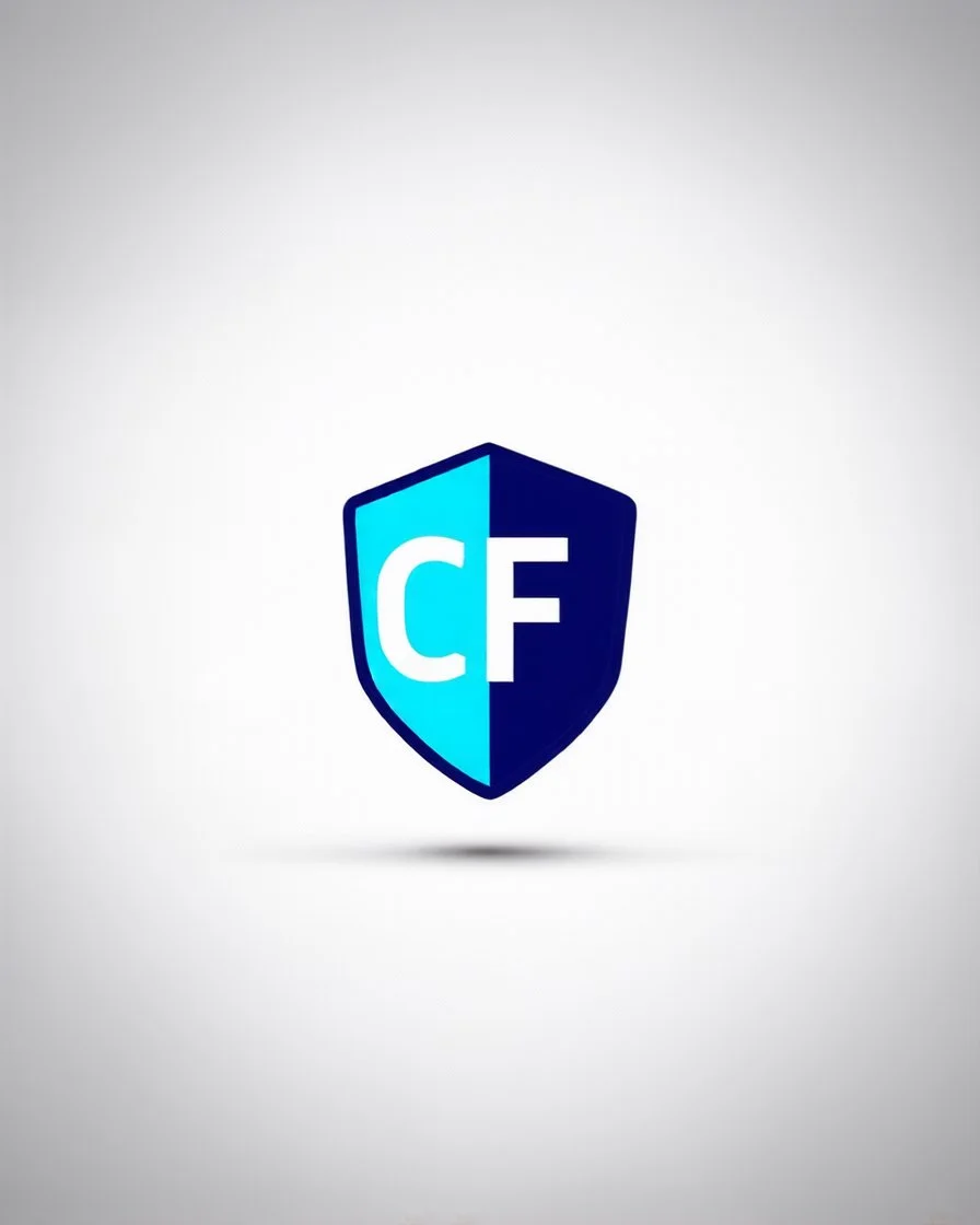 Cyber Finance (CF) shield logo Simple, easy and beautiful logo