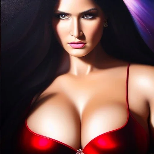 Ultra detailed fullbody Portrait in oil on canvas of beautiful busty Elektra ,extremely detailed digital painting,intense stare, extremely detailed face, crystal clear eyes, mystical colors ,perfectly centered image, perfect composition, rim light, beautiful lighting,masterpiece ,8k, stunning scene, raytracing, anatomically correct, in the style of Steve Jung and robert e howard and Wizyakuza and Ohrai Noriyoshi and Simon Bisley and uncannyknack and kilory