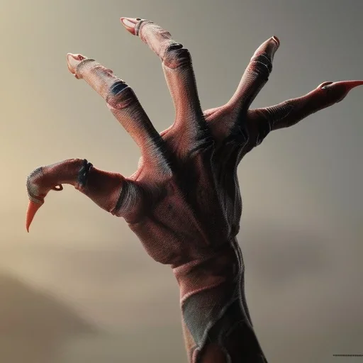 Hyperrealistic monster arms and hands