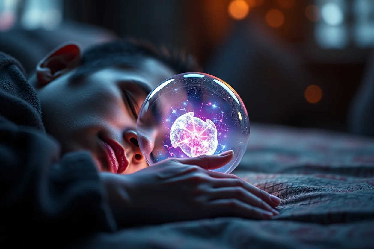 sleeping too close to a vampire orb containing plasma in the style of Escher , bokeh like f/0.8, tilt-shift lens 8k, high detail, smooth render, down-light, unreal engine, prize winning