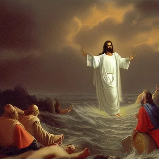 Jesus calming the storm