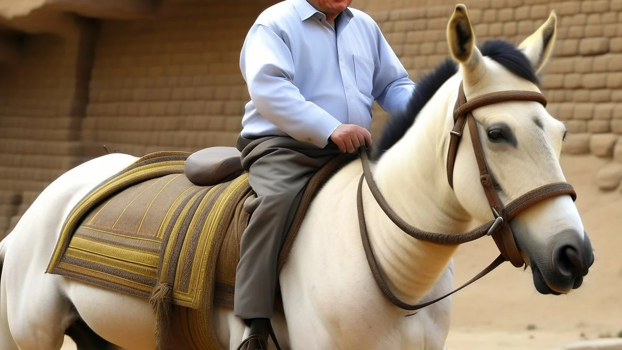 السيسي راكب حمار بلعكس