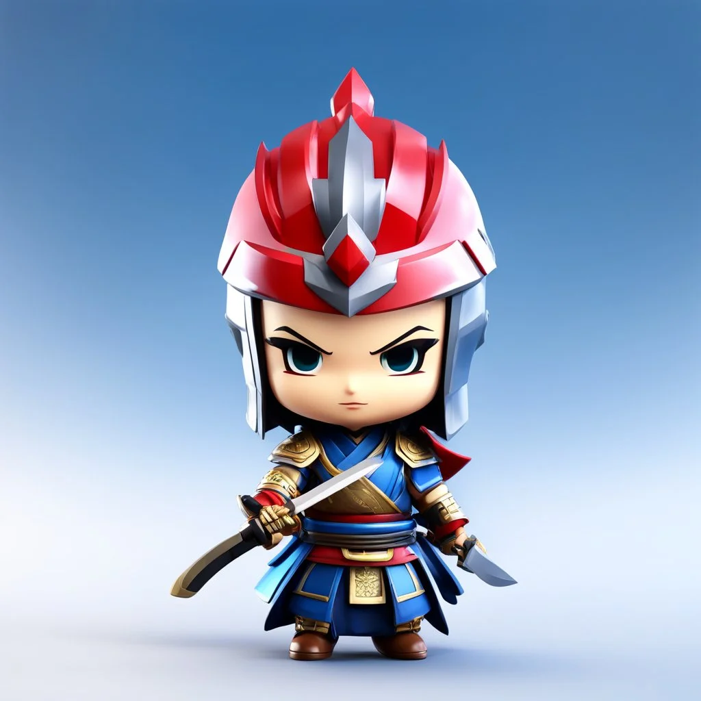 Chibi samurai hombre 3d calidad ultra