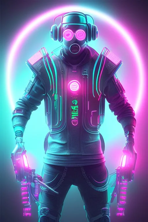 cyberpunk neon creapy flash light