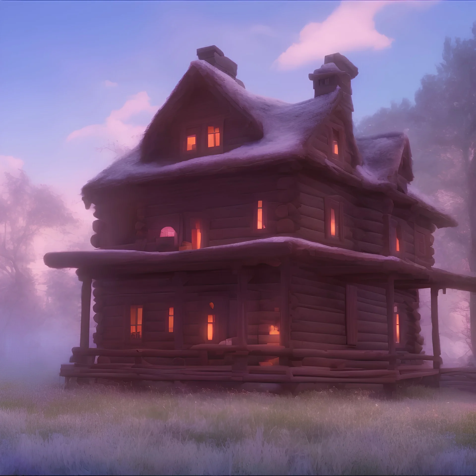 A haunted cabin nft surrounded by hellfire