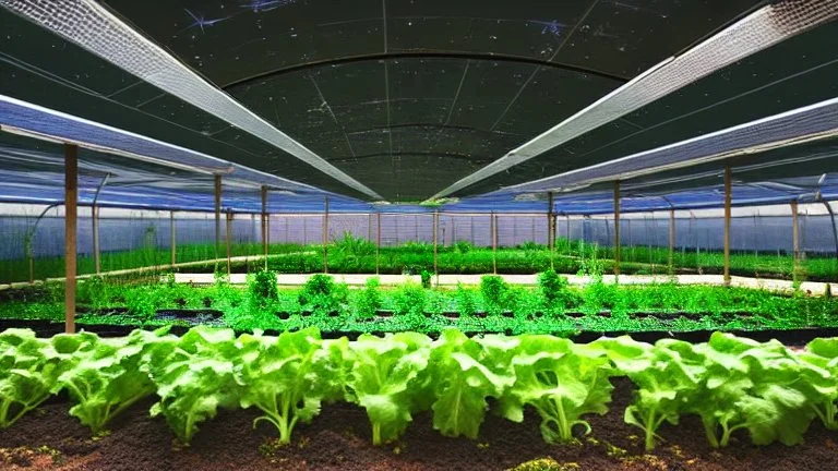 vegetable garden inside deep space station