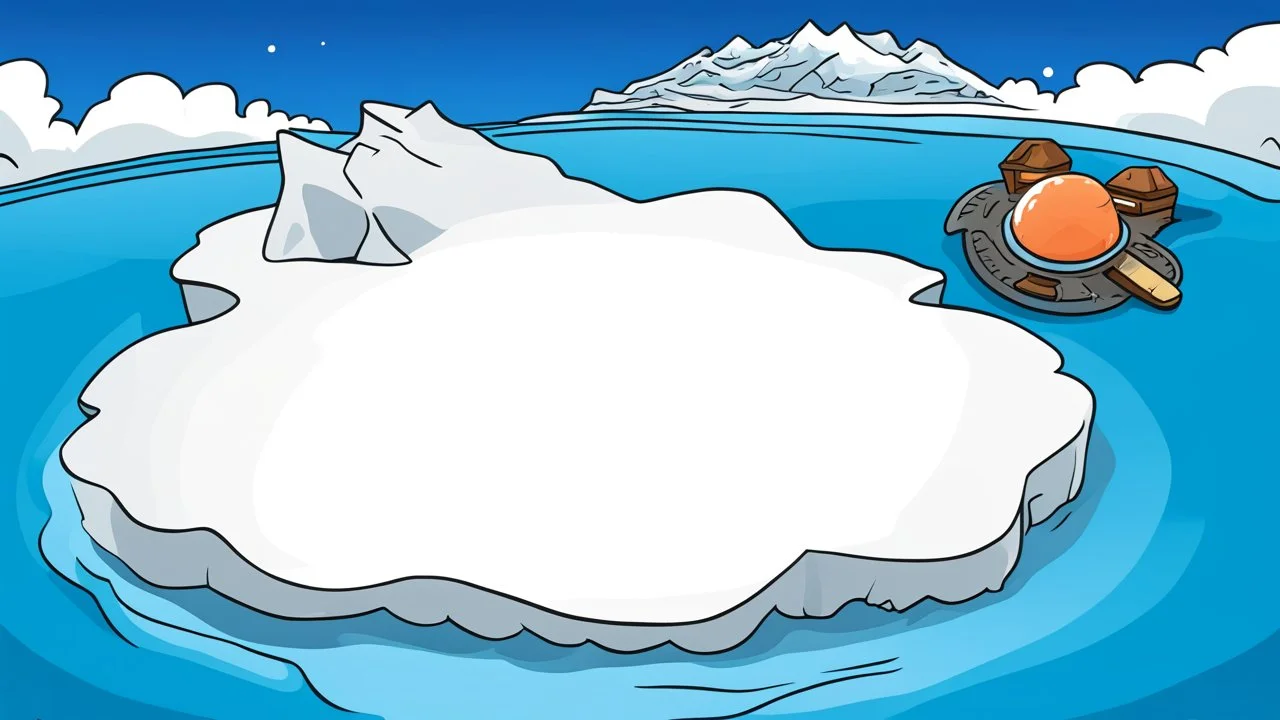 cartoon illustration: flat iceberg