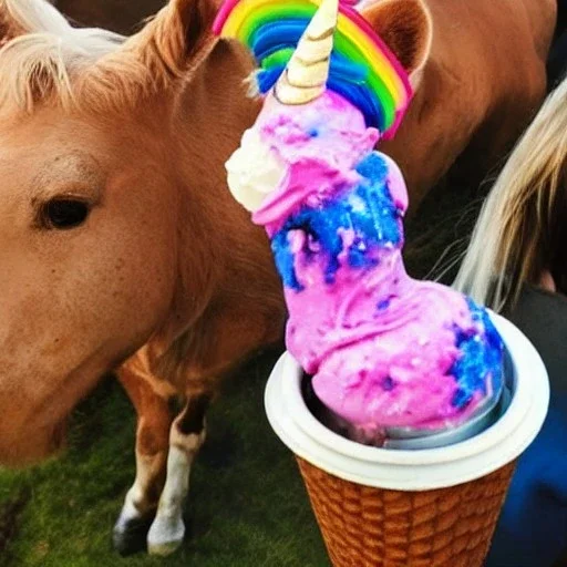 unicorn eating ice cream